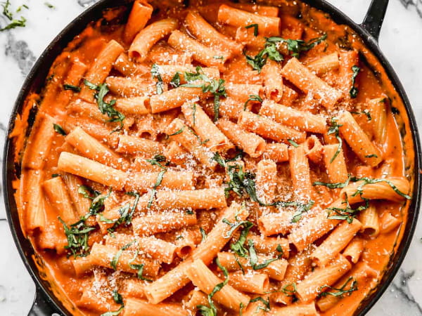 Friday Lunch - Red Sauce Pasta with Garlic Bread Stick and Sautéed Gobhi