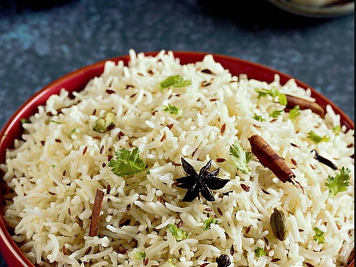 Tuesday Lunch - Jeera Rice with Rajma Masala, Butter Phulka, and Fruits