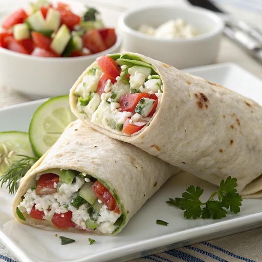 Monday Breakfast - Crispy Cottage Cheese Wrap with Fruits